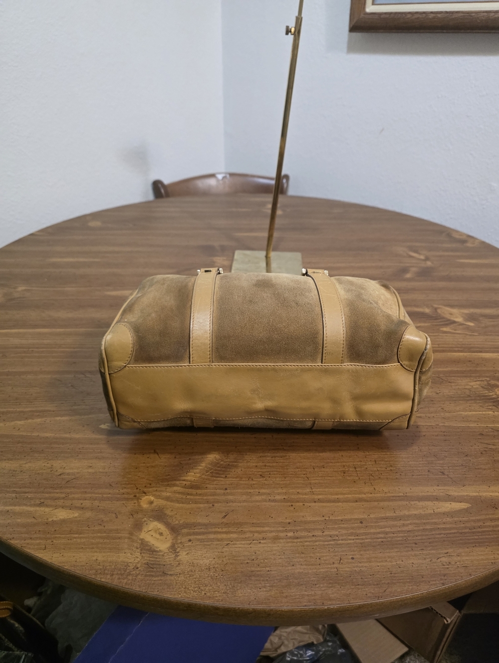 Gucci  Boston Brown/Tan Suede  Bag With C.O.A. - Picture 7 of 11